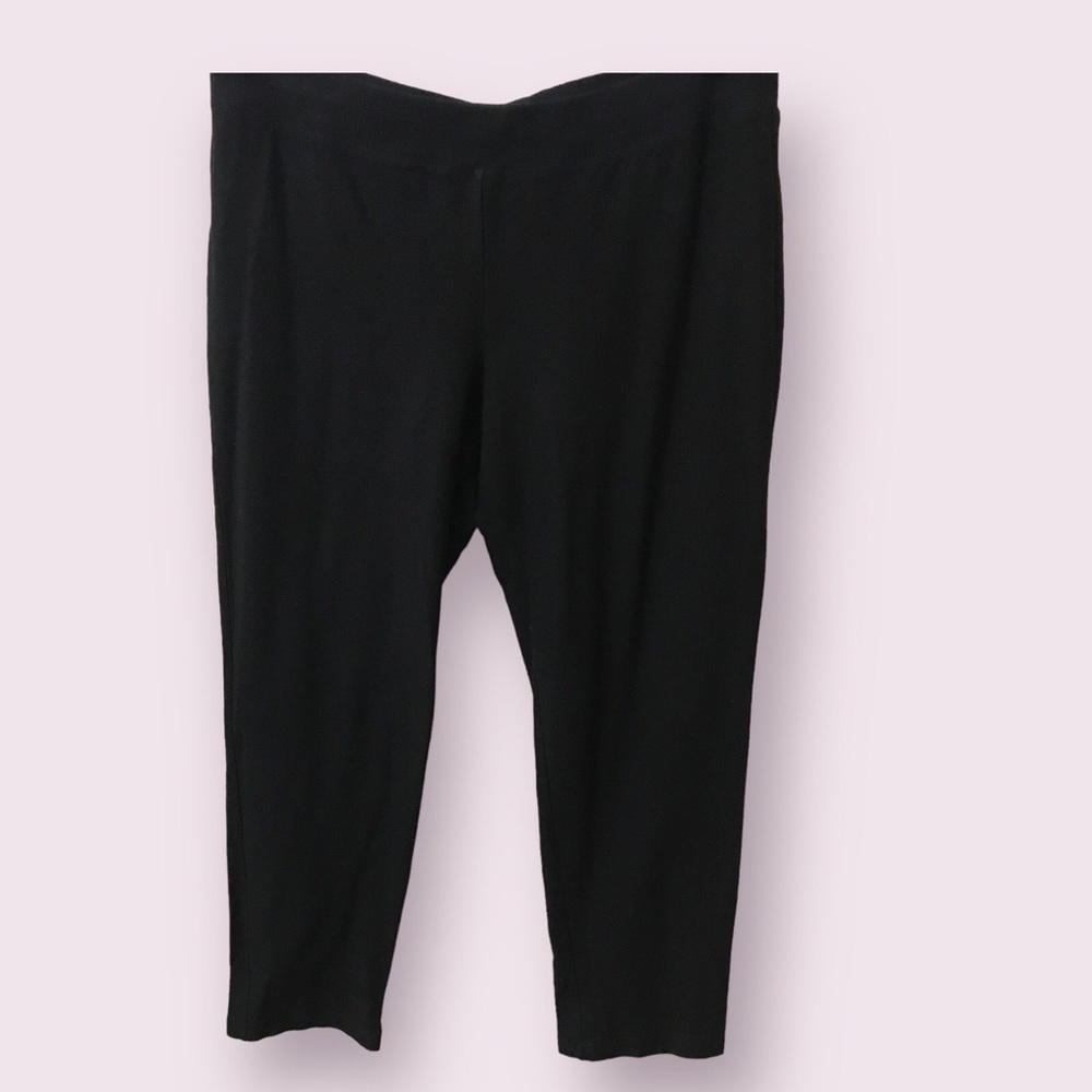 EILEEN Fisher Womens Viscose Mid Rise Straight Leg Knit Pull On Pants Size Small